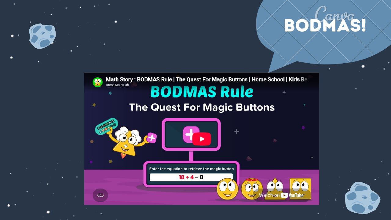 Workshop slide: BODMAS: the order of operations