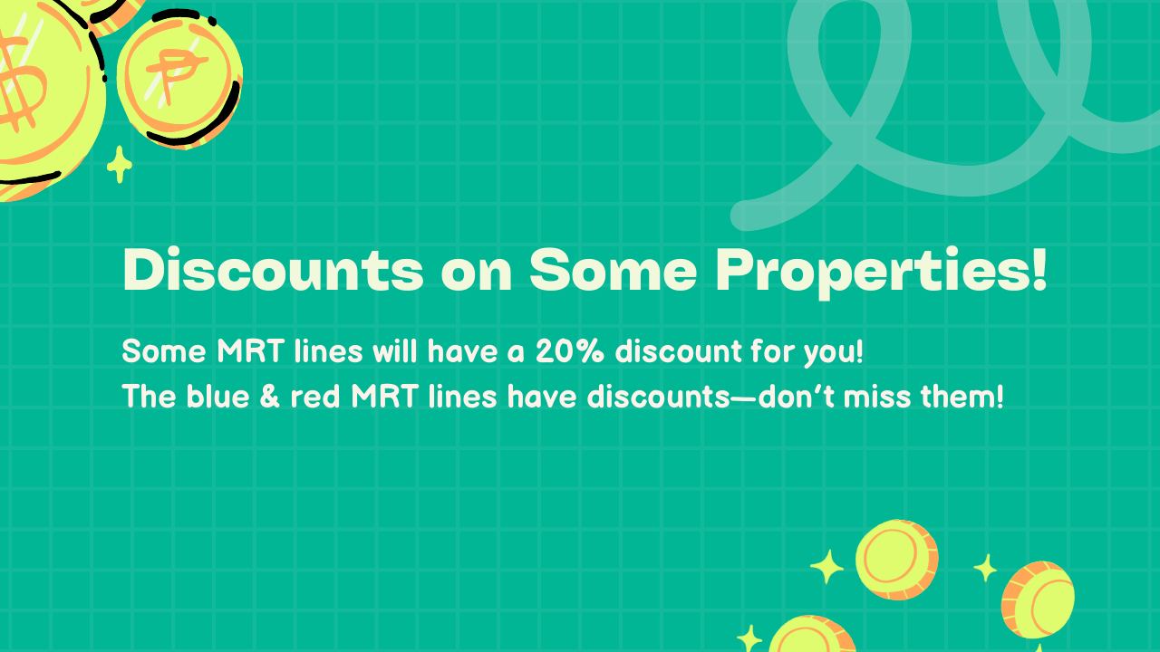 Workshop slide: 20% off on the blue and red MRT lines